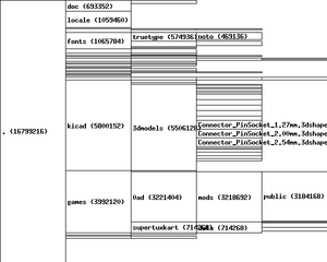 display the output of "du" in an X window