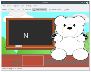 foreign alphabet tutor for KDE