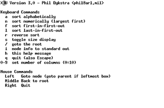 display the output of "du" in an X window