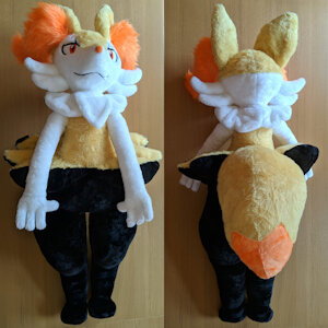 [Commission] Braixen plush, life-size by PixiePandaPlush