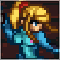 A snapshot of Zero Suit Samus's artwork from the fan flash game, Super Smash Flash 2.