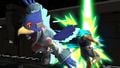 Attacking Captain Falcon with Falco Phantasm on Lylat Cruise.