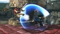 Marth hitting Ike with his counter.