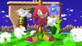 Knuckles posing on Green Hill Zone. Note that this is impossible in the final game.