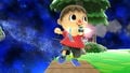 Villager picks up a projectile...