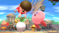 Kirby being hit by Villager's down aerial.