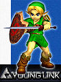 Young Link wielding the Kokiri Sword in Melee