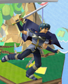 Marth teetering in Yoshi's Story in Melee.