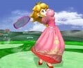 Using her forward smash on Mushroom Kingdom.