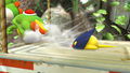 Yoshi running away from a Bombchu.