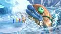 Olimar getting attacked by the fish in Ultimate.