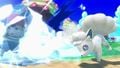 Alolan Vulpix freezing Ness on Tortimer Island.