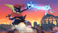 Greninja using a katana made of water in Smash 4.