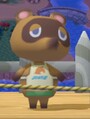 Tom Nook, in his Nookway outfit, in Ultimate.