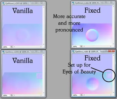 eye normal map fix comparison