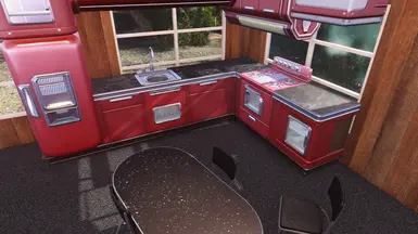 Red Kitchen and new table andchairs