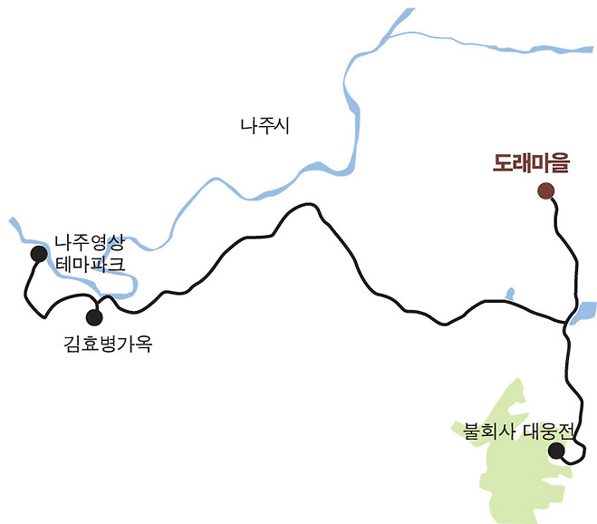 도래마을 홍기응가옥 인근 지도