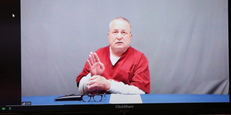 Richard Rojem during his clemency hearing before the Oklahoma Pardon and Parole Board on June 17, 2024.