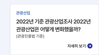 관광산업,2022년 기준 관광산업조사 2022년 관광산업은 어떻게 변화했을까?(관광진흥법 기준),자세히보기