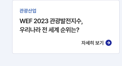 관광산업,WEF 2023 관광발전지수 우리나라 전 세계 순위는?,자세히보기