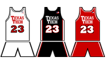 Rendering of the w:Texas Tech Red Raiders basketball uniforms