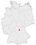 Lage Bambergs in Deutschland, Location of Bamberg in Germany