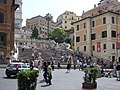 The Spanish Steps, Rome, Italy, seen from Piazza di Spagna (Roma). John Keats lived in the house in the right foreground.