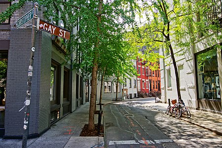 Looking into Gay Street from Christopher Street