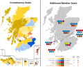 Scottish parliament election 2016 - Winning party vote by constituency & regional seats