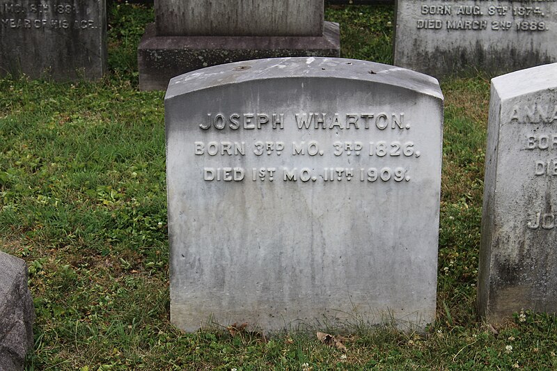 File:Joseph Wharton tombstone.jpg