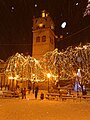The clock tower during Christmas