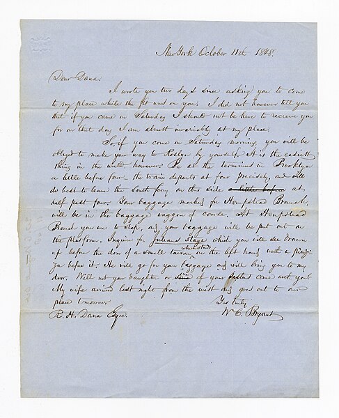File:William Cullen Bryant to Richard Henry Dana Sr., 11 October 1848 (605f883b-8278-4aca-aa4d-237869964630).jpg