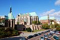 Deutsch: Kirchentrio an der Elbe bestehend aus Magdalenenkapelle, Wallonenkirche und Petrikirche