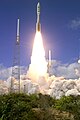 Atlas V 551 rocket is climbing, with New Horizons, into the blue sky. (January 19, 2006 19:00 UTC)