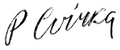 Signature of Lithuanian writer Petras Cvirka