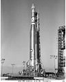 SAMOS 4 on-board Atlas Agena B awaiting launch (Nov. 22 1961)