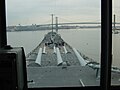 Looking forward from the bridge of the USS New Jersey.