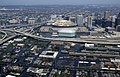 Air view of flooding around damaged superdome after the Hurricane