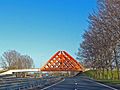 Dúvelsrak, houten viaduct over Rijksweg 7 bij Sneek