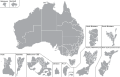 Australia Federal Election 2016 - Blank Map of Electoral Divisions