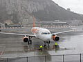 Airbus A320-200 G-EZUD at Gibraltar Airport Gate 4