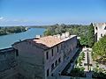 Garden and service quarters with the Rhône River