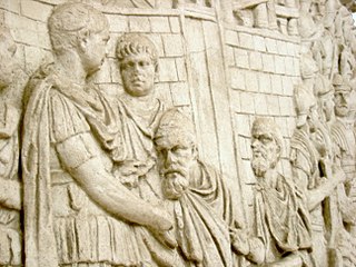 Accepting homage from a Dacian chieftan