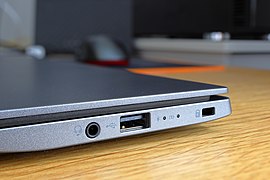 1=The rear-right edge of an Acer Swift 3 laptop