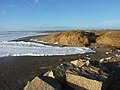 Écume de mer provoquée par la tempête du 2 février 2014 entre Penhors et Pors Poulhan