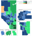 Alberta general election 1971 - Winning party vote by riding