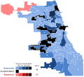 Chicago Aldermanic Council Election 2015 - Winning party vote by ward