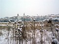 Vista parcial de Torrebaja (Valencia), desde El Rento, tras una nevada.