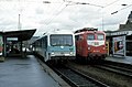 two local trains waiting at main station (February 1995)