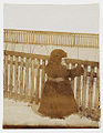 English: A child in a snow-covered garden, Hughesovka, about 1900